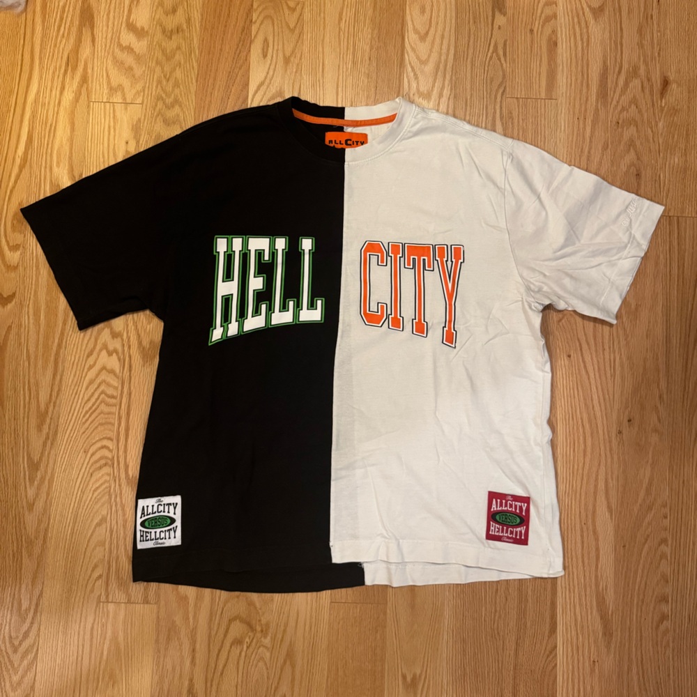 Just Don Black and White Split Tee